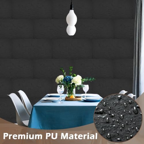 Sunnyglade 4PCS 23.6"x47.2" 3D Faux Stone Wall Panels Space Black - Image 5
