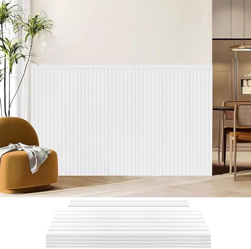 Art3d Beadboard Wainscoting Wall Panel Kit, 37.8 x 9.84 Inch, Matte White by Art3d