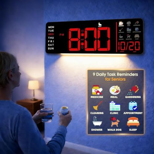 Hoifen 16" Large Digital Wall Clock by Unknown