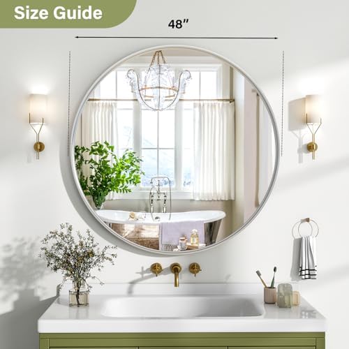 48 Inch Round Bathroom Mirror - Image 6