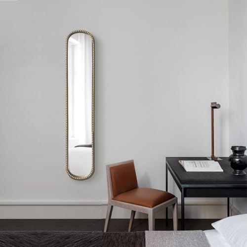 Long Skinny Mirror for Wall, Metal Frame by Unknown