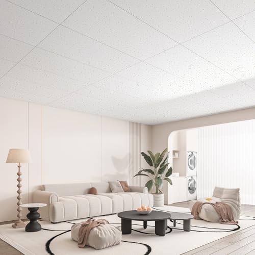 Art3d 24"x48" Stucco Printed Drop Ceiling Tiles, 2x4ft Decorative PVC Ceiling - Image 3