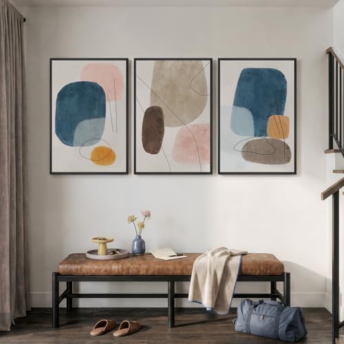 Large Framed Colorful Abstract Wall Art - Image 3