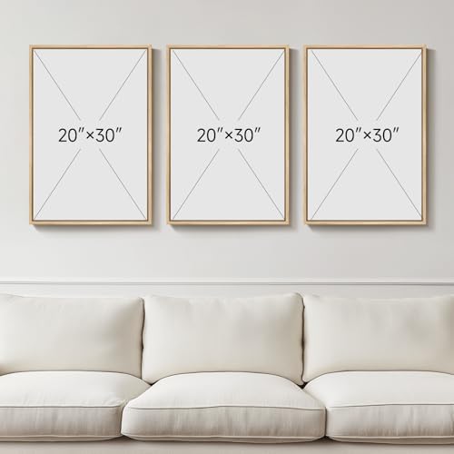 Large Framed Green and Beige Abstract Wall Art, 3 Piece Set, Each 20x30 In - Image 3