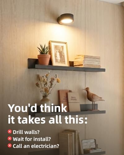 EZVALO LED Wall Mounted Lights, 3000mAh Rechargeable Wall Light Wall Sconces - Image 2