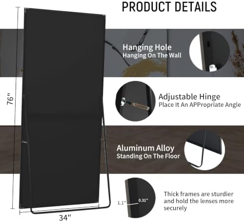 Beauty4U 76" x 34" Full Length Mirror - Image 3