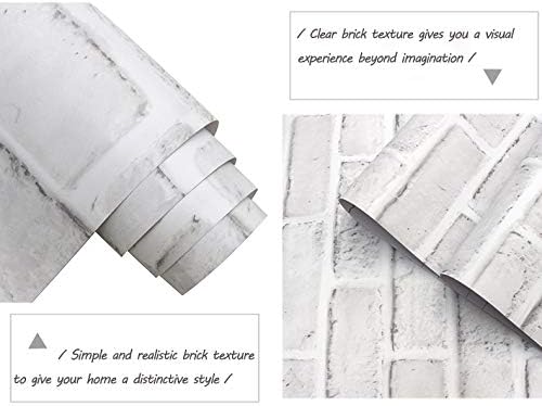 Cohoo Home White Brick Wallpaper Peel and Stick Contact Paper Faux 197”×18” - Image 4