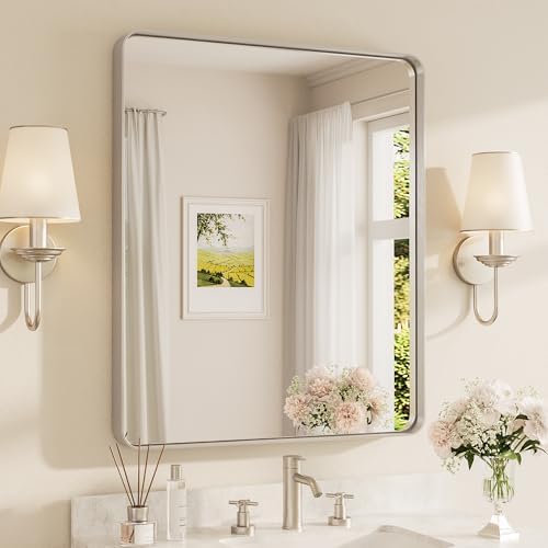 TETOTE Brushed Nickel Bathroom Mirror 30 x 36 Inch by TETOTE