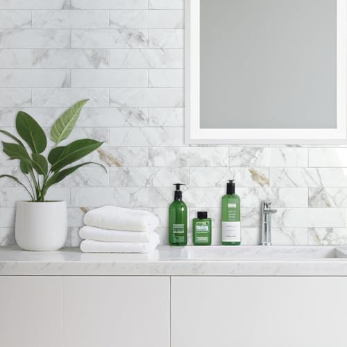 AULIGET Polished White Marble Peel and Stick Backsplash Wall Tiles - Image 4
