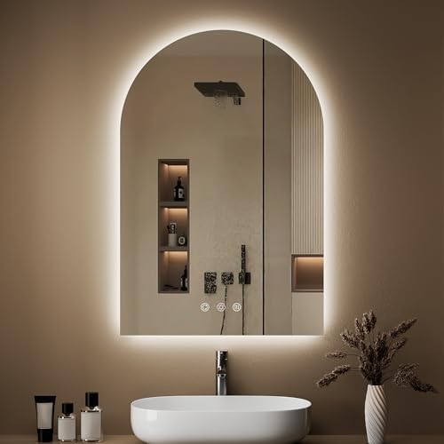24"x36" Arched LED Lighted Bathroom Mirror by OUMUSUMIRROR
