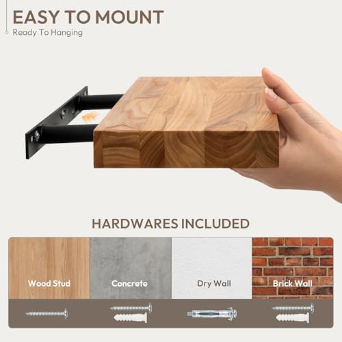 Marsmiles 55in Long Wood Floating Shelves - Image 6
