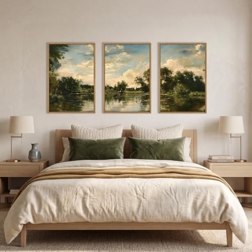 Vintage Landscape Framed Canvas Wall Art Set- 24"x36"x3 - Image 5