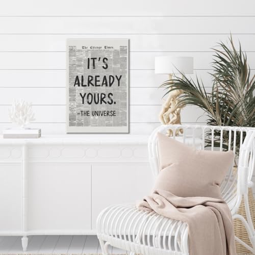 Black And White Retro Newspaper Wall Art Trendy Inspirational Universe Quote - Image 4