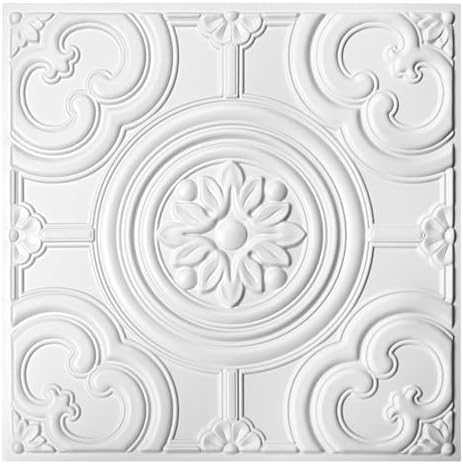WOWSTAR 12-Pack 24"x24" Drop Ceiling Tiles, Waterproof Glue up Ceiling Panels by WOWSTAR