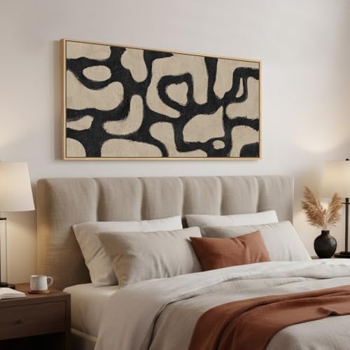 Large Framed Modern Abstract Horizontal Wall Art - Image 2