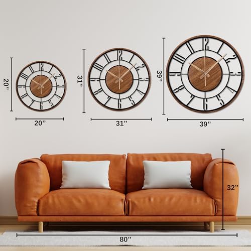 Metal Large Wall Clock, Silent Battery Operated Clocks - Image 6