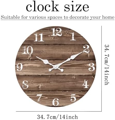 XFM Brown Wooden Wall Clock Battery Operated 14 Inch - Image 6