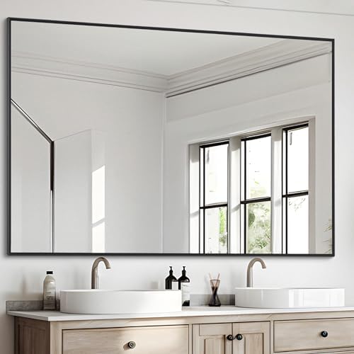 DESBING Black Bathroom Mirror for Wall, 36x48 Inch Rectangle Mirrors - Image 3
