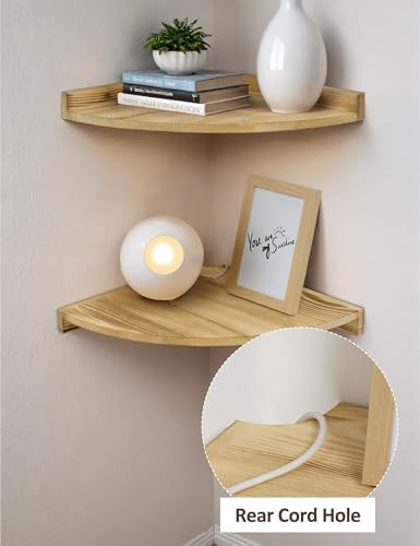 Corner Wall Shelves, Rustic Wood Floating Shelf - Image 4