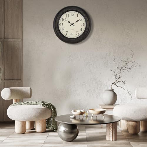 Foxtop Large Retro Wall Clock Silent Battery Operated Clock 18" Bronze - Image 5