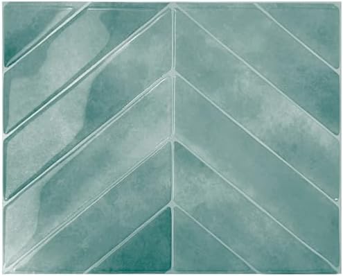 Smart Tiles Peel and Stick backsplash, Chevron Aqua Green by SmartTiles-OriginalPeelandStickBacksplashTiles
