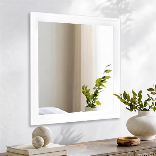 CULER White Wall Mirror for Bathroom, Rectangle 30 x 30 inch Vanity Mirrors - Image 2