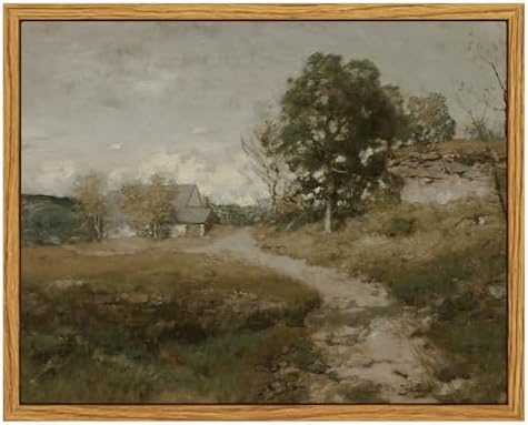 InSimSea Framed Canvas Wall Art Decor, French Countryside Painting, Farmhouse by InSimSeaArt