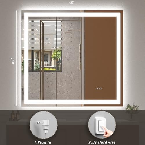 40x38 LED Lighted Bathroom Mirror - Image 6