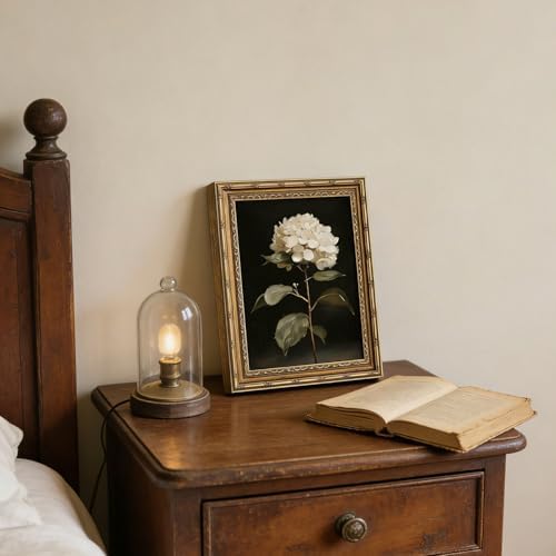 Vintage Gold Framed Wall Art White Hydrangea Wall Art Vintage Botanical Floral - Image 4