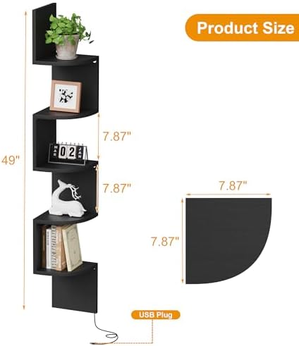 Qupui 49" Corner Wall Shelf - Image 2