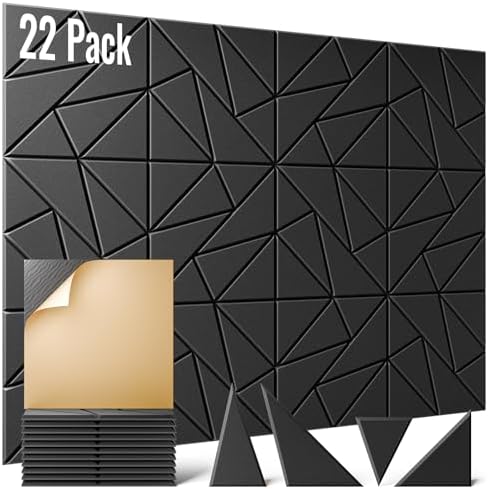 22 Pack Acoustic Panels, Decorative Sound Panels, High Density Soundproof Wall by OTUOER
