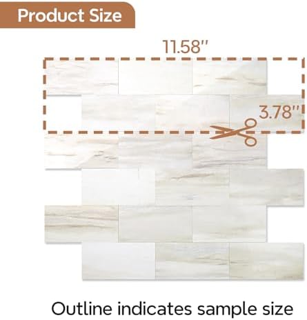 STICKGOO 1/3 Sheet Subway Tile Peel and Stick Backsplash, Seamless Design - Image 4