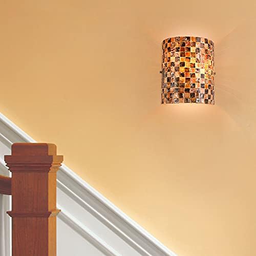 ARTZONE Tiffany Style Wall Sconces, Natural Shell Lampshade Mosaic Wall Light - Image 4