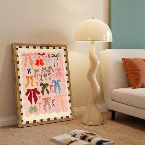 Framed Pink Wall Art, Coquette Colorful Bow Pictures Wall Decor, Trendy Preppy - Image 4