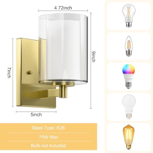 Kalium Wall Sconces Set of Two, Modern Gold Vanity Wall Lights - Image 3