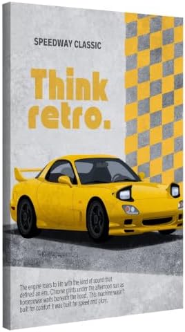 InkFlow Posters Retro Sports Car Canvas Poster by InkFlowPosters