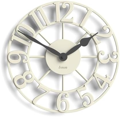 JONES CLOCKS® Lighthouse wall Clock | Sculptural Skeleton Clock | Cream by JONESCLOCKS
