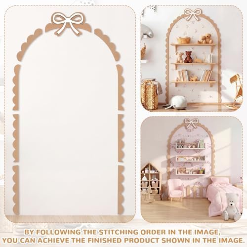 Novabright Unfinished Wood Arch Trim, 63 x 36 Inch, Scalloped - Image 4