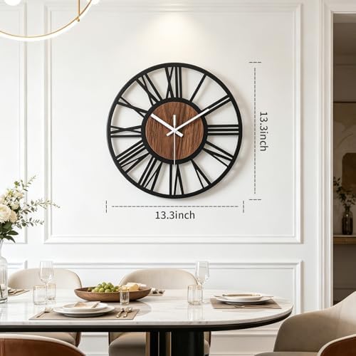 SIN&MI Large Metal Wall Clock Vintage Large Digital Creative Garden Wall Clock - Image 3