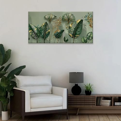 Tropical Green Leaf Accent Canvas Wall Art Decor - Image 6