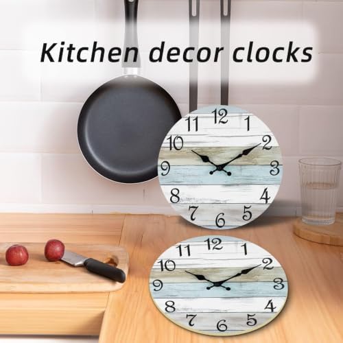 CHYLIN Wall Clock Non-Ticking Battery Operated Silent Rustic Coastal - Image 4