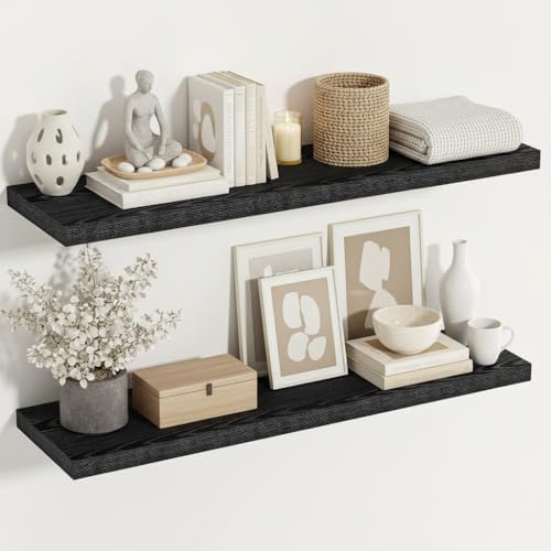 Vivelove Black Floating Shelve 48 Inches 12 Inch Deep by VIVELOVE