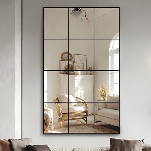 Antok Wall Mirror, Metal Framed Wall Mounted Mirror, Hanging or Leaning - Image 2