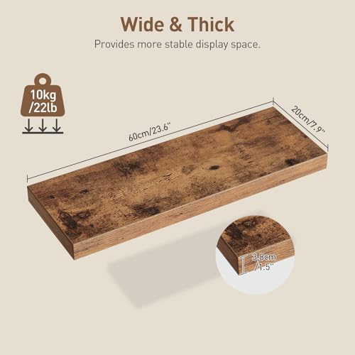 RALGEND Floating Shelves for Wall, 23.6" Wall Shelf Set of 3 - Image 3