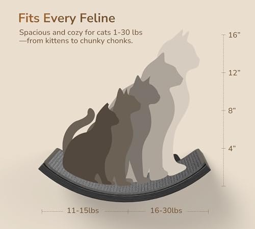 Gray Cat Wall Shelf with Grey Sisal Mat, Curved Cat Bed - Image 6