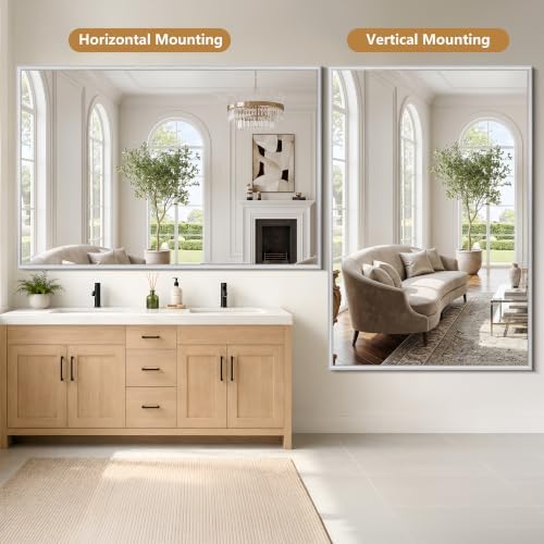 FORBATH Bathroom Mirror for Over Sink, 60x40 Inch Silver Wall Mirror - Image 5
