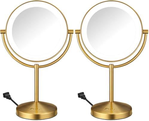 Conair LED Vanity Mirror, Double-Sided, 10x Maginification, Brushed Brass by conair