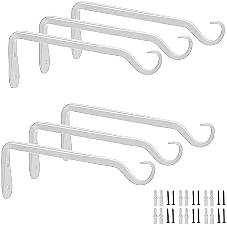 Worth Garden 6 Pack 7" Plant Hanger Bracket Wrought Iron Wall Hook Hanging by WORTH