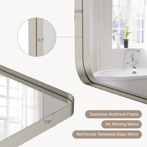 32"x24"Bathroom Vanity Mirror for Wall Aluminum Framed Farmhouse Rectangle - Image 4
