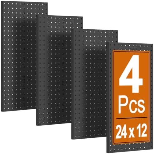 PBHEPJ 4 Pcs Metal Pegboard Panels, Heavy Duty Peg Boards by PBHEPJ